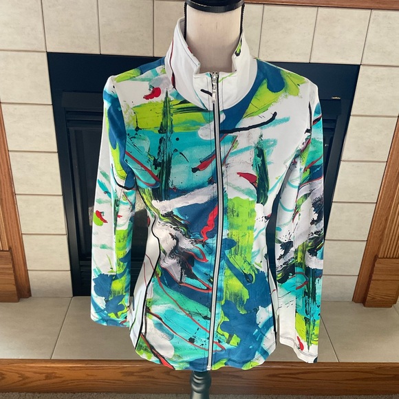 Dolcezza Jackets & Blazers - Dolcezza Artistic Design Long Sleeve, Full Front Zip, Cotton/Knit Blend, SZ S
